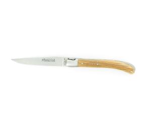 Laguiole Pocket Olive Wood - Decorated Blade