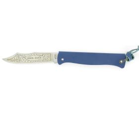 Douk Douk 200 Stainless Steel - BLUE color Steel Handle - LEATHER SLEEVE