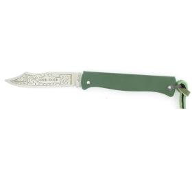 Douk Douk 200 Stainless Steel - GREEN color Steel Handle - LEATHER SLEEVE