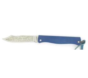 Douk Douk 160 Stainless Steel - BLUE color Steel Handle - LEATHER SLEEVE