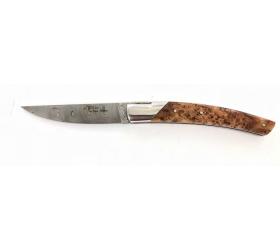 Le Thiers Pirou Juniper Wood - Damascus Blade - 1 Bolster