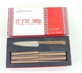 Set of 6 Le P'tit Tradi knives Walnut handle