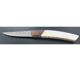 Le Thiers 9 cm - Warthog / Walnut - Akka Damascus Steel