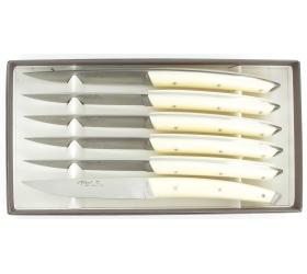 "Lame du Bougnat" - Le Thiers Table  - 6 Pieces Set - White Handle