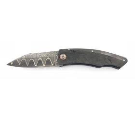 Chomilier - Carbon Sandwich Damascus from Paul Strand, Titane Platines - Carbon Fiber