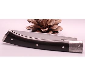 Folding knife by Daniel Marlot Damascus Front Bolster - Forged Back Bolster - Buffalo