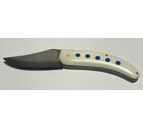 Maxime Rossignol - Pingouin Model - White G10 Handle with Blue Inserts