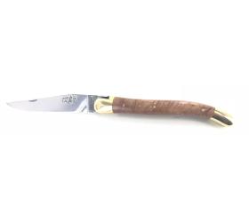 Laguiole Tradition 11 cm - 2 Brass Bolsters - Briar Wood