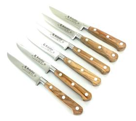 Set with 6 Boning Knives 4 in - Olive Wood Handle