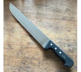 Butcher 12 in (30 cm) serrated - Stainless Steel - Black Plastic Handle - Ref 468