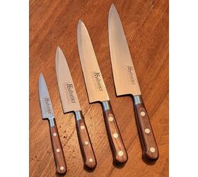 The Ultimate Performance Knives Set - 4 Knives – 10 cm Paring Knife – 15/20/23 cm Kitchen Knives – Stainless Steel – Palissander Handle