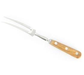 Curb Fork 6 in - Stainless Steel - Olive Wood Handle (10)