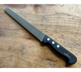 Serrated Bread 8 in (20 cm) - Stainless Steel - Black Plastic Handle - Ref 472