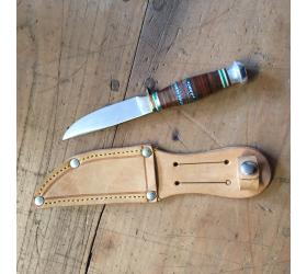 LITTLE SCOUT - CARBON STEEL - LEATHER PIECES HANDLE