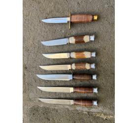 POIGNARD / SCOUT KNIVES  - LEATHER PIECES HANDLE or STAG HANDLE
