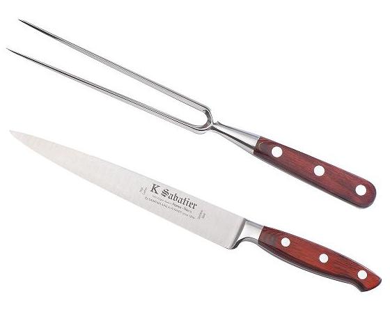 Sabatier Turkey Carving Knife Set - Carving Knife and Fork Set - Meat  Carving Set with Sharpening Steel - Set of 3 - Carving Sets for Meat - Cuts  Meat