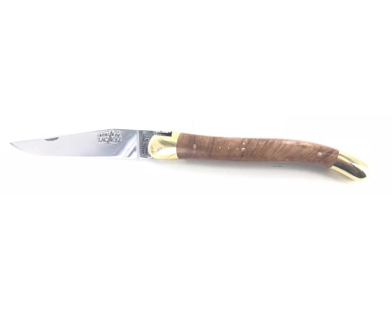 Laguiole Knife Double Plate Chiseled Juniper wood handle