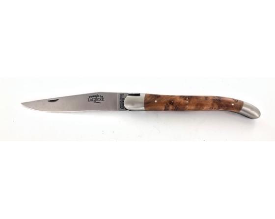 Set of 6 laguiole steak knives with Yew wood handle and stainless steel  bolsters