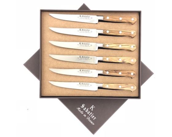 5 Piece Steak Knives set, 4 Steak Knives, And Wood Block