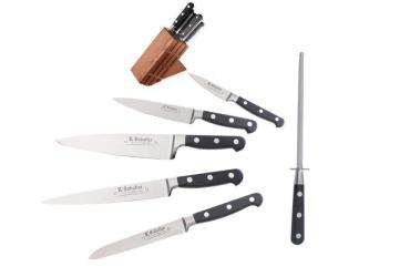 Gift Box - Small Block - sabatier stainless steel 5 piece knife block + 1 sharpening Steel