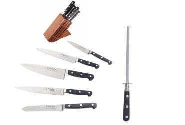 Gift Box - Small Block - sabatier stainless steel 5 piece knife block + 1 sharpening Steel