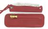Douk Douk 200 Stainless Steel - RED color Steel Handle - LEATHER SLEEVE 4