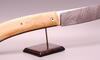 Slipjoint Knife Carbon Steel Damascus and Carved Boxwood 4