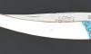 Le Thiers - Full Handle - Turquoise / Camel Bone - Chiseled Spring/Platinum and blade 4