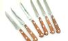 6 knives of 4 1/3&#039;&#039;  Straight Back Steak Knives - - Natural Palissander wood - Ref. 435