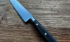 5 in Chef Knife - Black Wood - Rosette Rivets - Carbon Ref 335