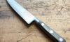 Cooking Knife 6 in - Black wood handle - stainless rivets