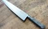 Cooking Knife 8 in - black wood - stainless rivets