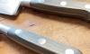 Cooking Knife 8 in - black wood - stainless rivets 3