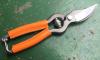 18 cm Garden shears - ORANGE Leather covering branches