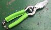 18 cm Garden shears - GREEN Leather covering branches