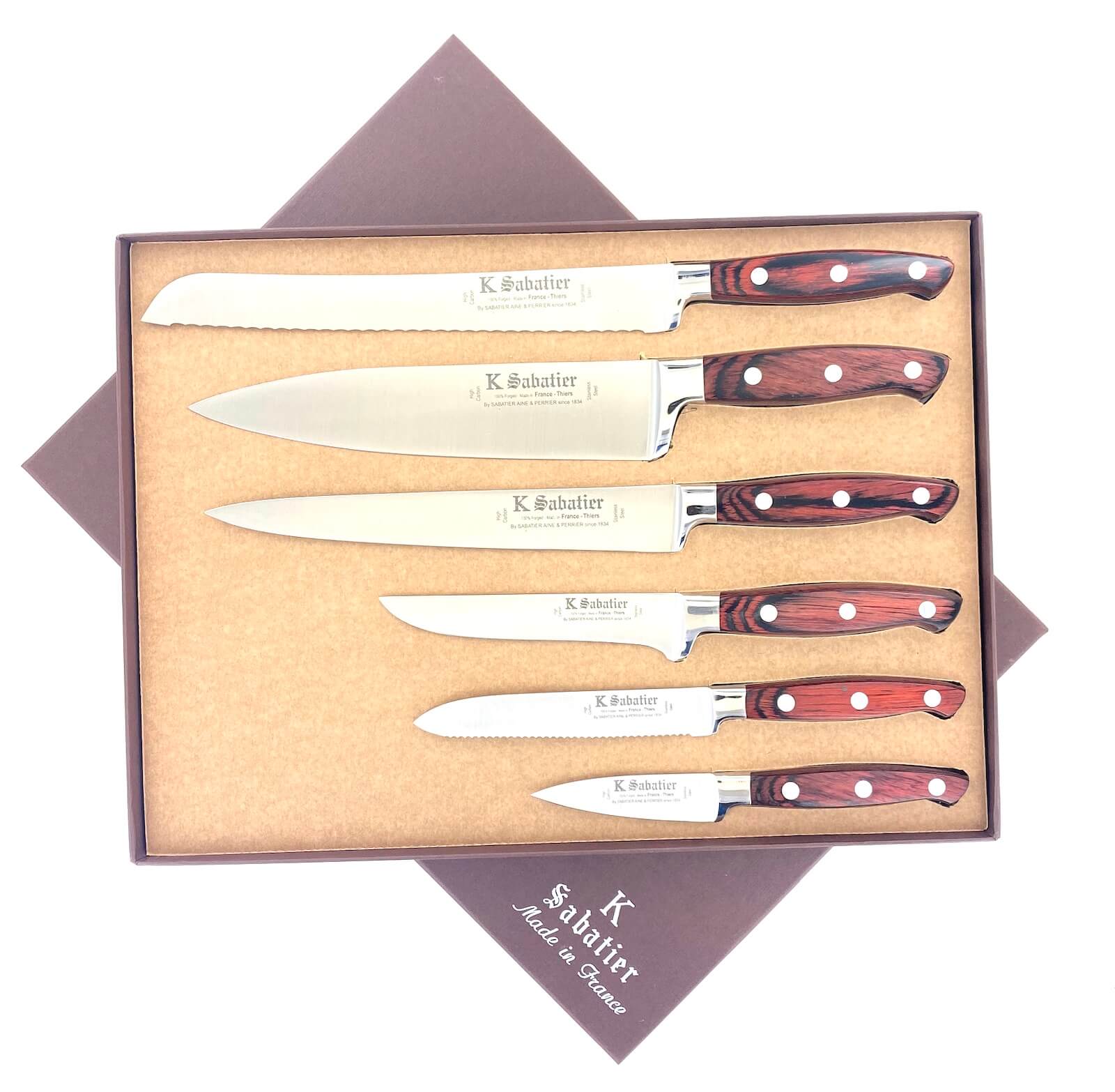 6 Pieces Professional Kitchen Knives Set With Gift Box, Stainless